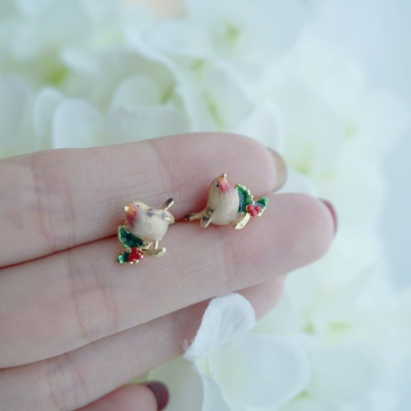 Bill skinner cute robin bird stud earrings - Picture 6 of 6